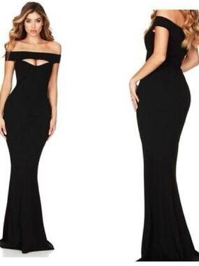 Nookie The Heartbreaker Off Shoulder Bodycon evening dress in Black - Size M